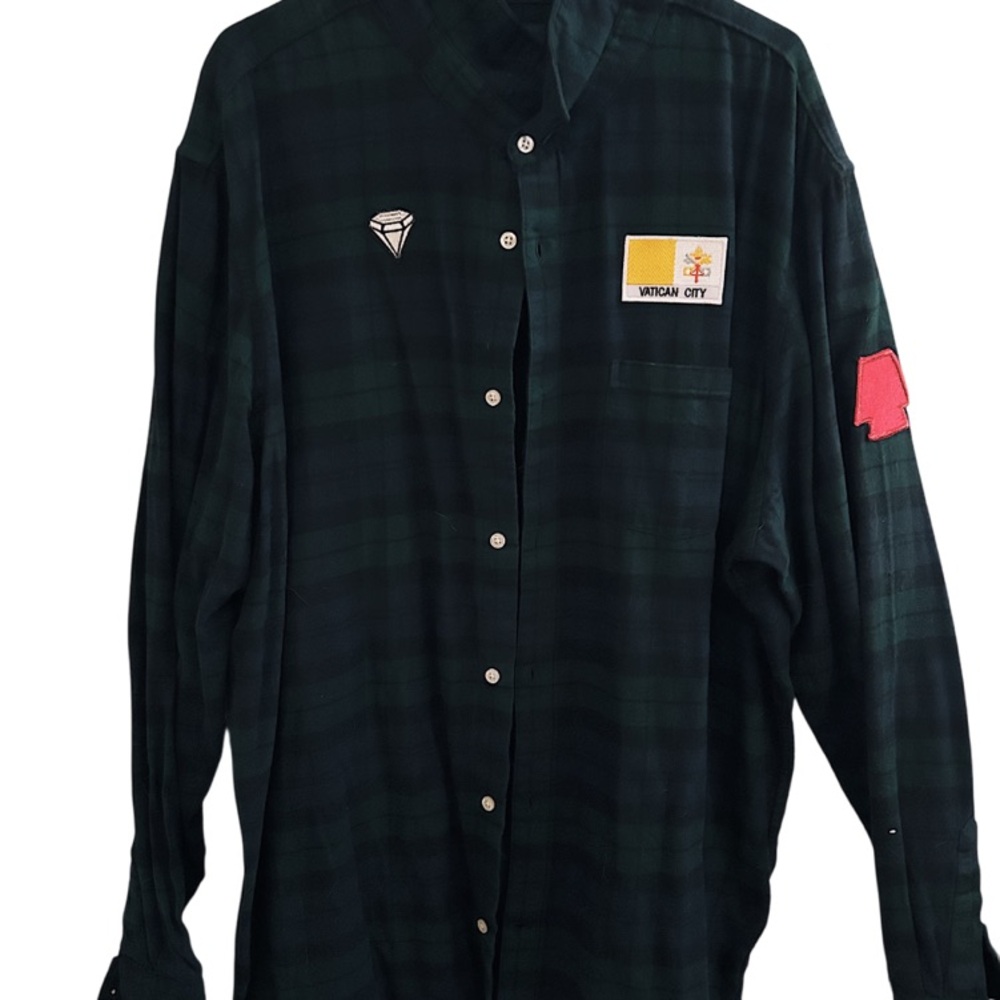 Upcycled VATICAN CITY Gap FLANNEL size XXL by Art School